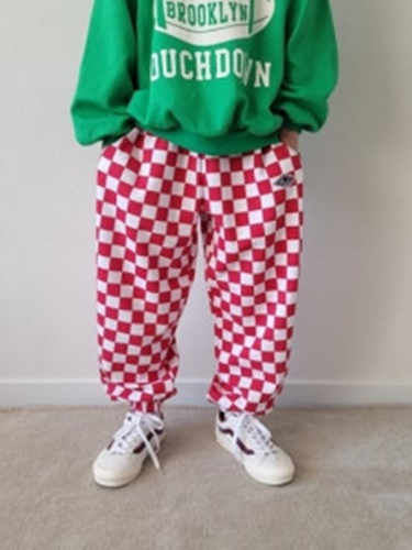 PW Check Wide Jogger Pants