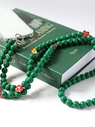 Green Ball Heart Long Strap