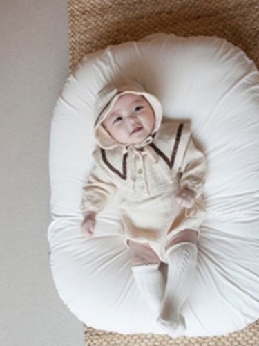 Mocha Romper with Bonnet