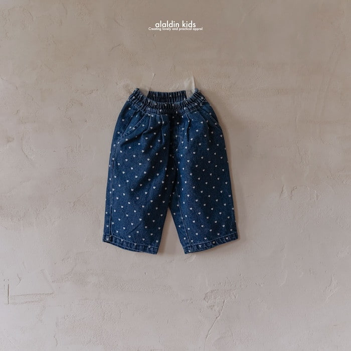 Aladin - Korean Baby Fashion - #babyoninstagram - Heart Pintuck Denim Pants - 2
