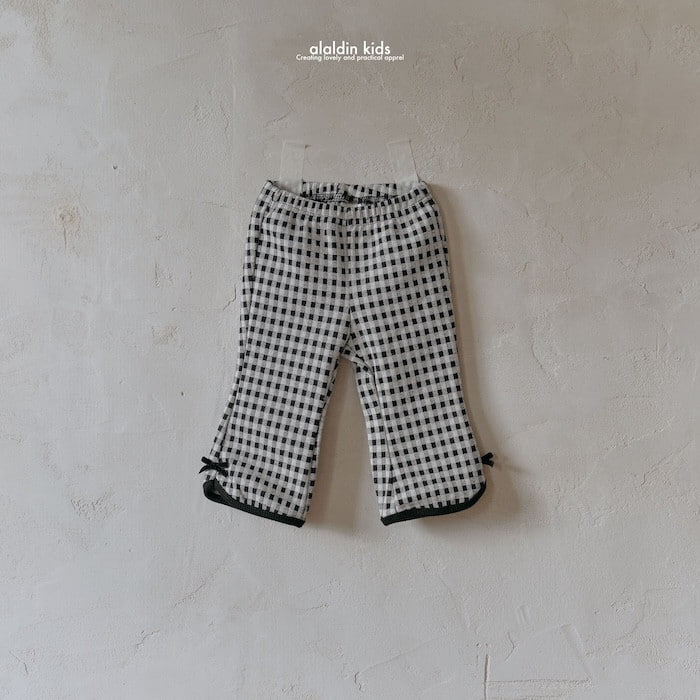 Aladin - Korean Baby Fashion - #babywear - Check Ribbon Bootscut Pants - 3