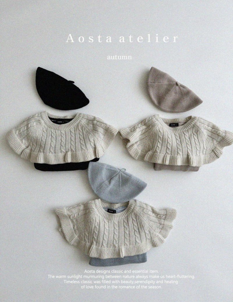 Aosta - Korean Children Fashion - #kidsstore - Knit Cape Tee - 3