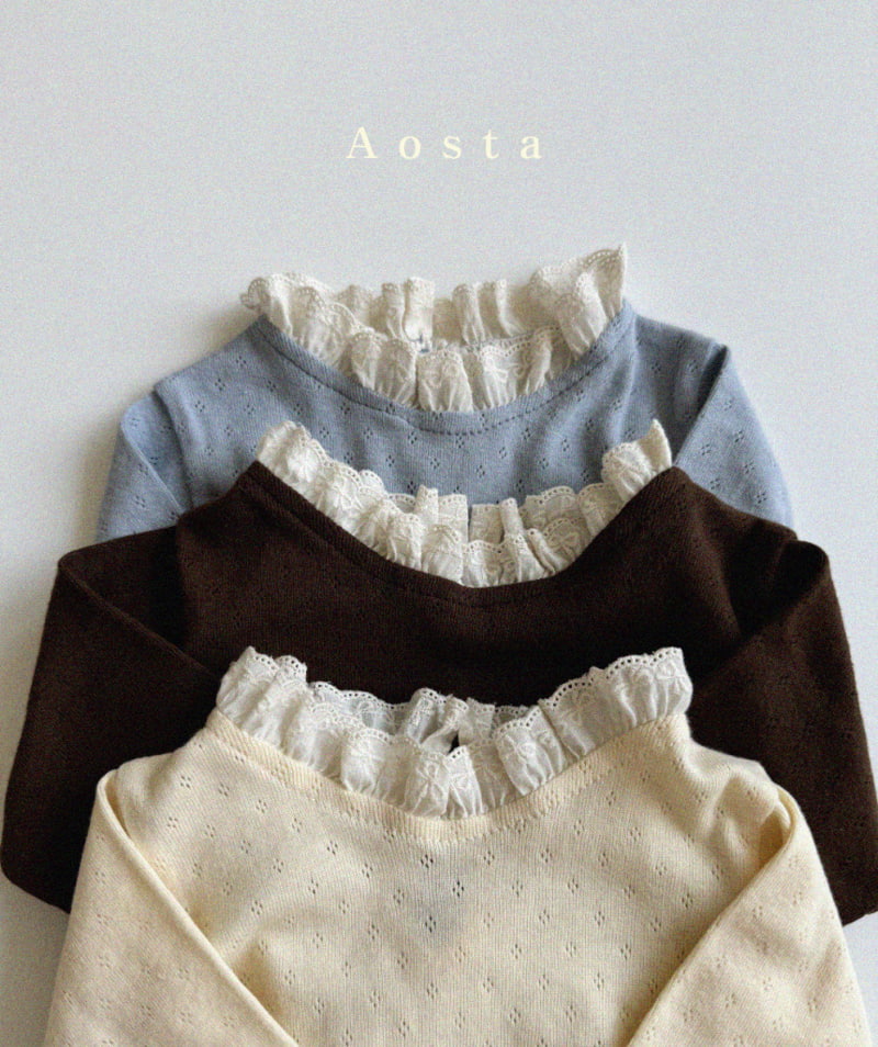Aosta - Korean Children Fashion - #todddlerfashion - Eyelet Tee - 2