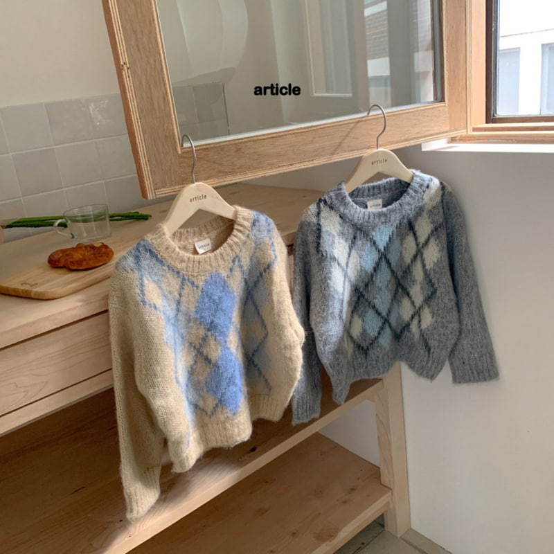 Article - Korean Children Fashion - #designkidswear - Argyle Brush Knit Pullover