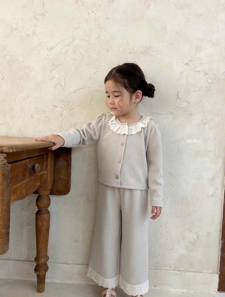 Azalea - Korean Children Fashion - #kidzfashiontrend - Embo Cardigan Set-up - 4