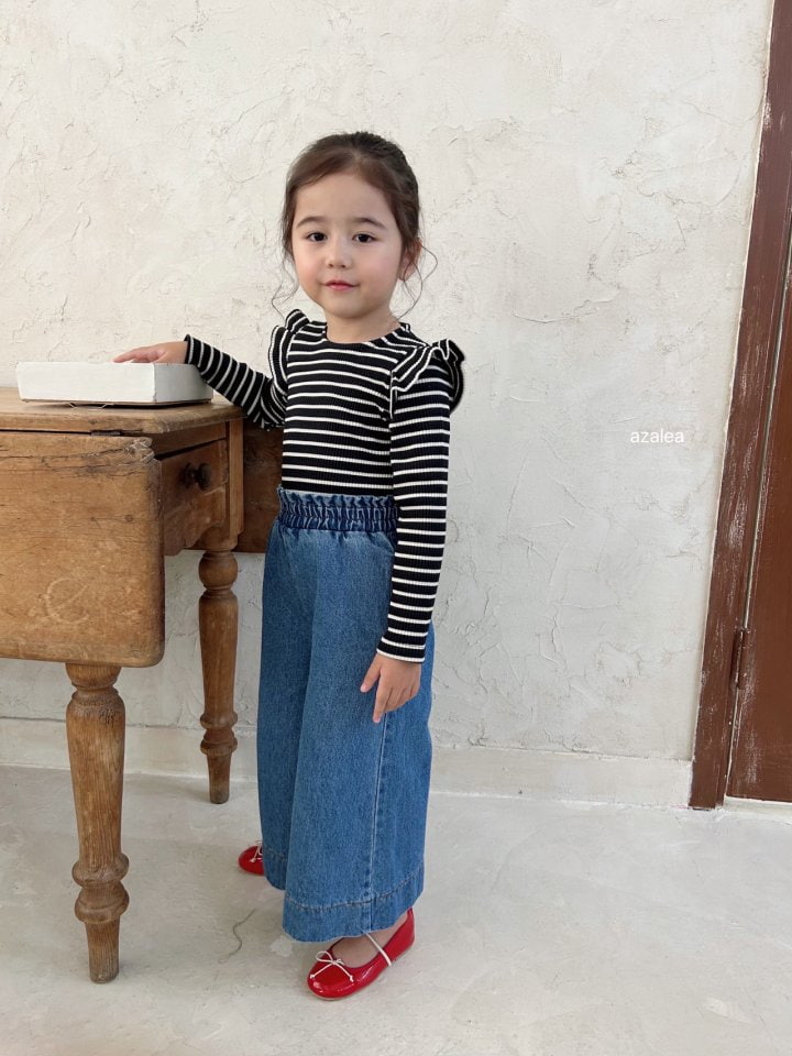Azalea - Korean Children Fashion - #kidsshorts - Denim Wide Pants - 11
