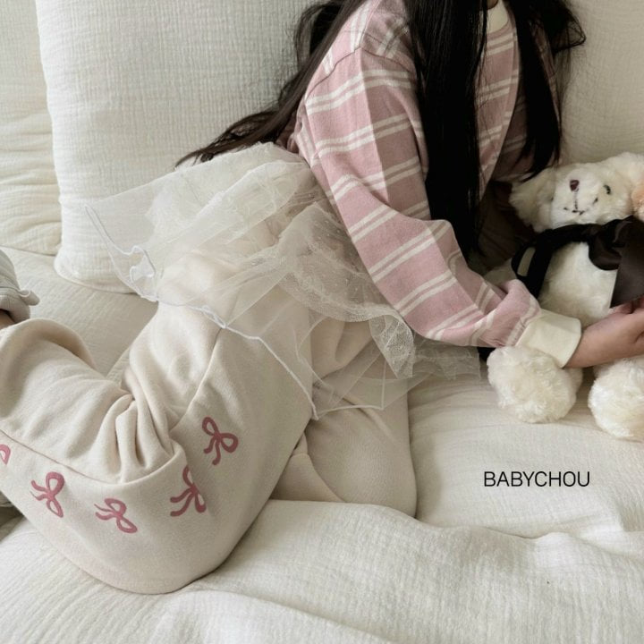 Babychou - Korean Children Fashion - #discoveringself - Side Ribbon Jogger Pants - 9