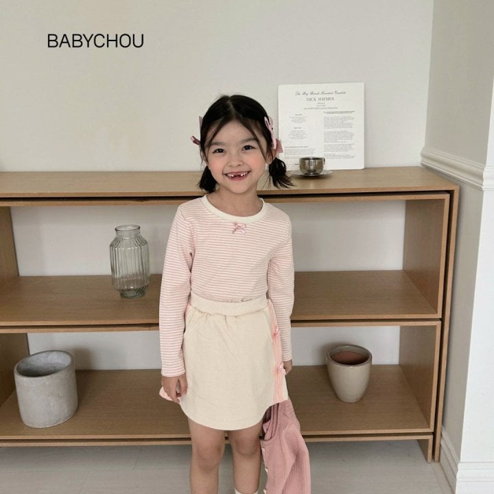 Babychou - Korean Children Fashion - #magicofchildhood - Melton Stripe Tee - 5