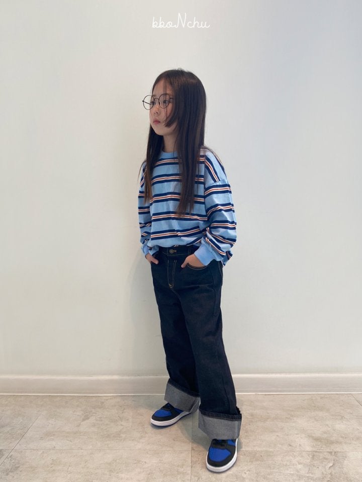 Bbonchu - Korean Children Fashion - #childrensboutique - Indigo Roll-up Pants - 9