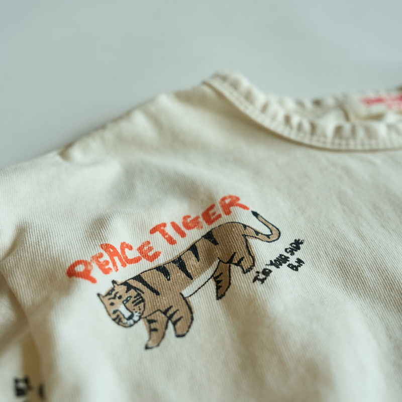 Boneoune - Korean Children Fashion - #Kfashion4kids - Peach Tiger Single Tee - 4