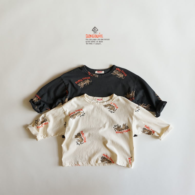 Boneoune - Korean Children Fashion - #minifashionista - Peach Tiger Single Tee - 6