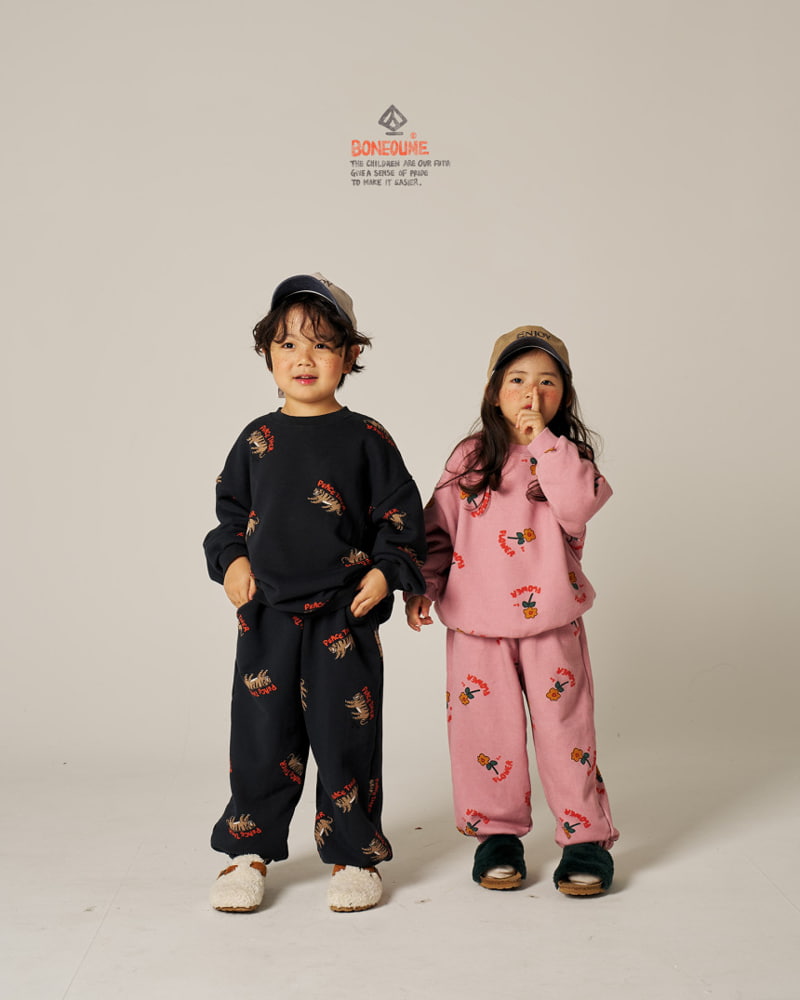 Boneoune - Korean Children Fashion - #todddlerfashion - Peach Tiger Jogger Pants - 7
