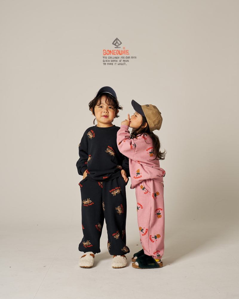 Boneoune - Korean Children Fashion - #toddlerclothing - Peach Tiger Jogger Pants - 8