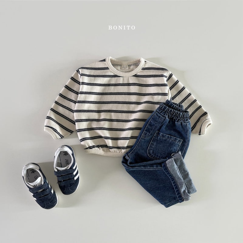 Bonito - Korean Baby Fashion - #babyclothing - Stripe Piping Tee - 8
