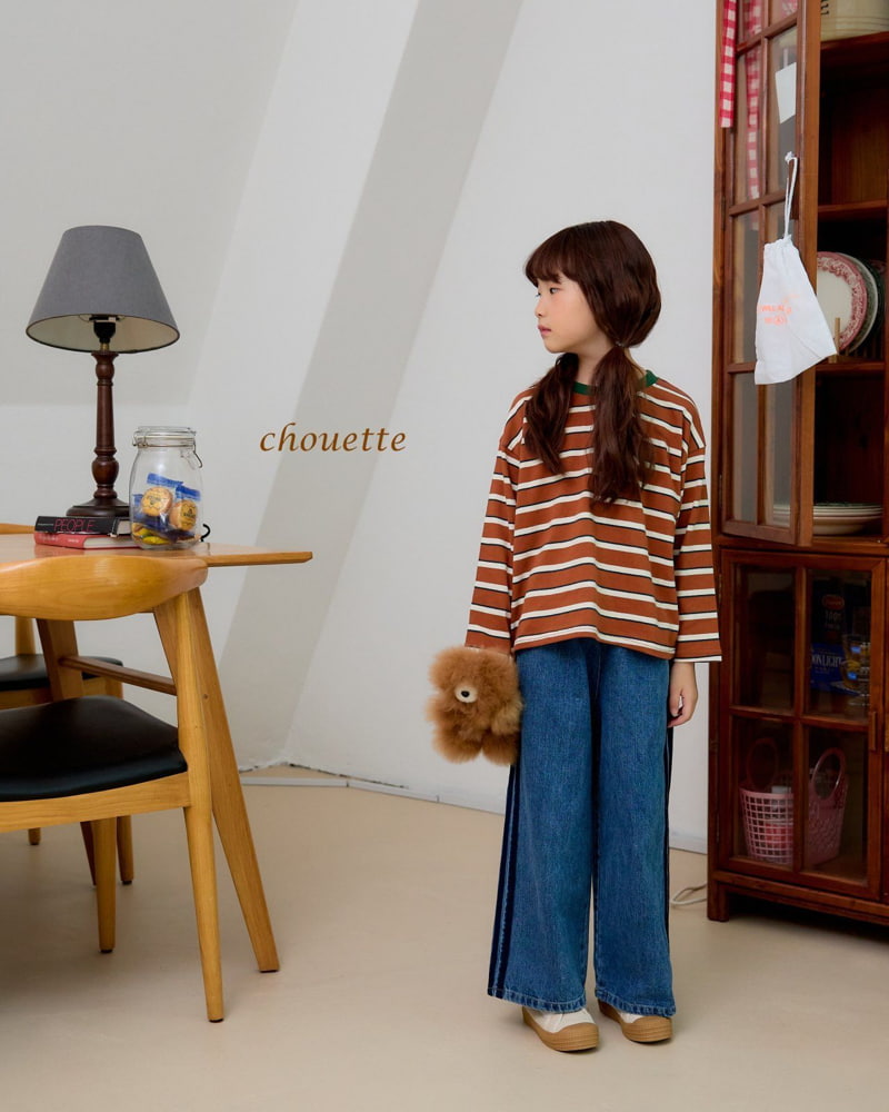 Chouette - Korean Children Fashion - #minifashionista - Line Denim Wide Pants - 12