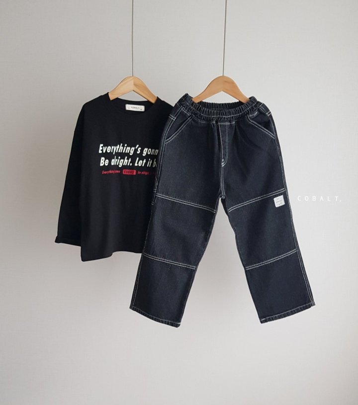 Cobalt - Korean Junior Fashion - #fashionkids - Black Work Denim Pants - 5
