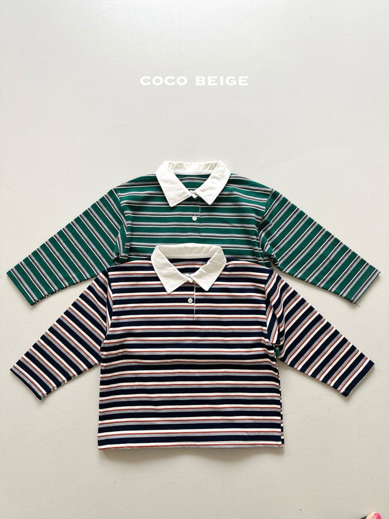 Coco beige - Korean Children Fashion - #childofig - School Stripe Tee