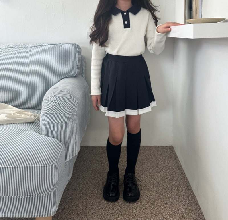 Comma - Korean Children Fashion - #childrensboutique - Waffle Collar Tee - 9