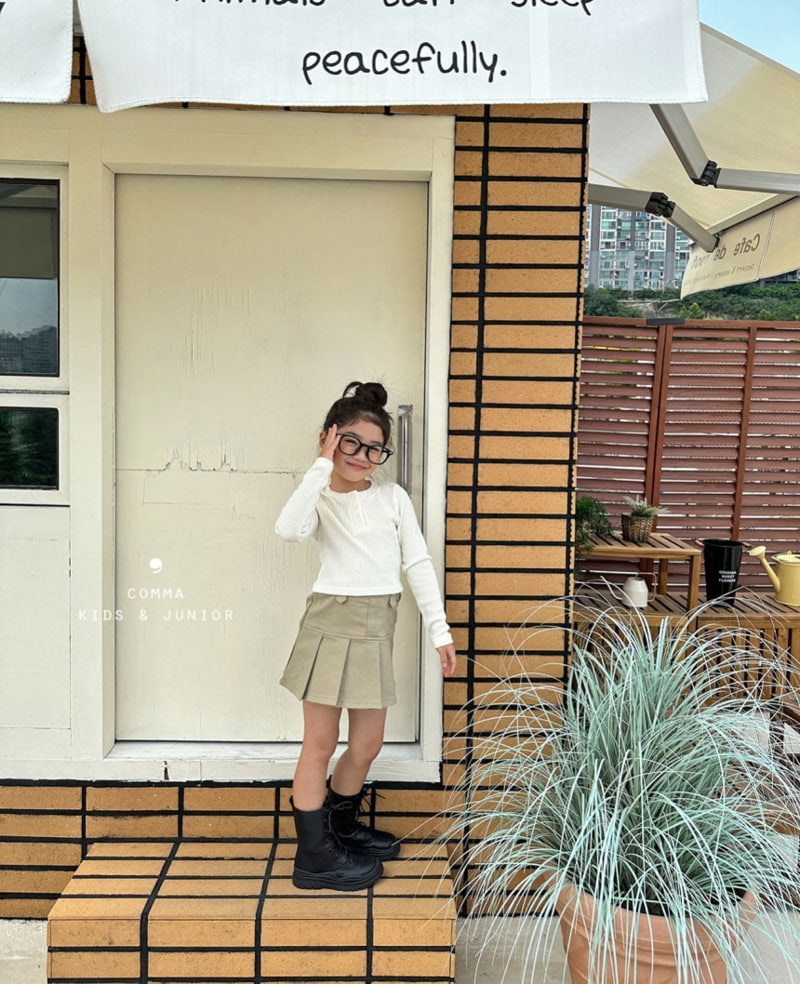 Comma - Korean Children Fashion - #kidsshorts - Back Slit Rib Tee - 11