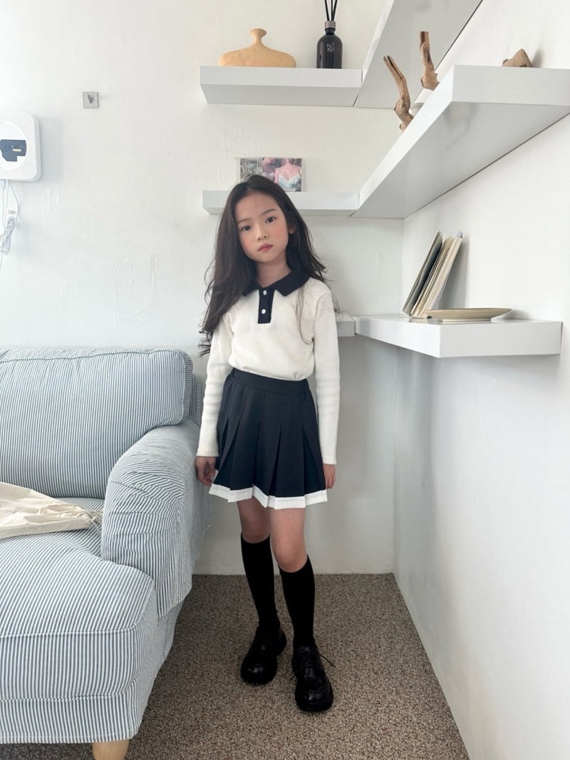 Comma - Korean Children Fashion - #stylishchildhood - Waffle Collar Tee - 7