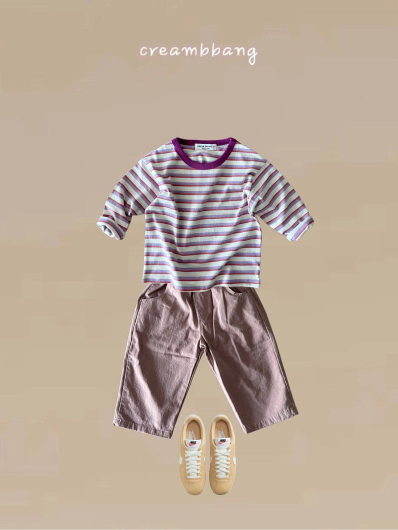 Cream Bbang - Korean Children Fashion - #childofig - Colored Stripe Tee - 3