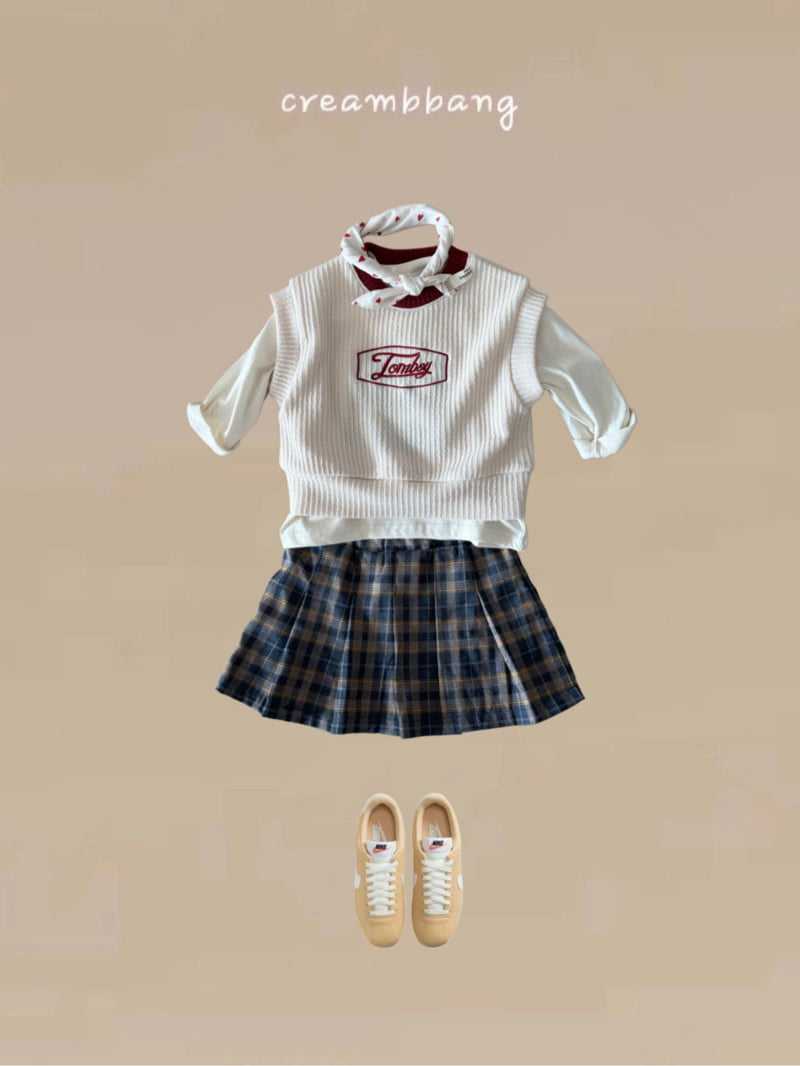 Cream Bbang - Korean Children Fashion - #fashionkids - Check Skirt - 11