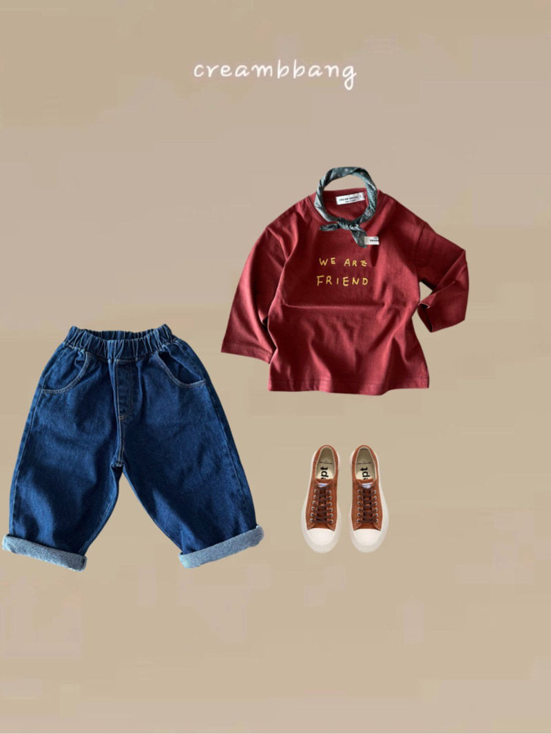 Cream Bbang - Korean Children Fashion - #minifashionista - Wide Denim Baggy Pants - 7