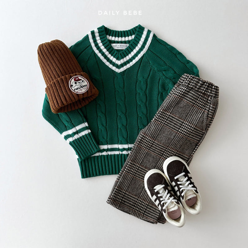 Daily Bebe - Korean Children Fashion - #prettylittlegirls - V Neck Knit Sweater - 6
