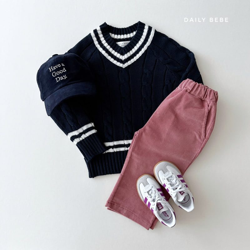 Daily Bebe - Korean Children Fashion - #toddlerclothing - V Neck Knit Sweater - 8