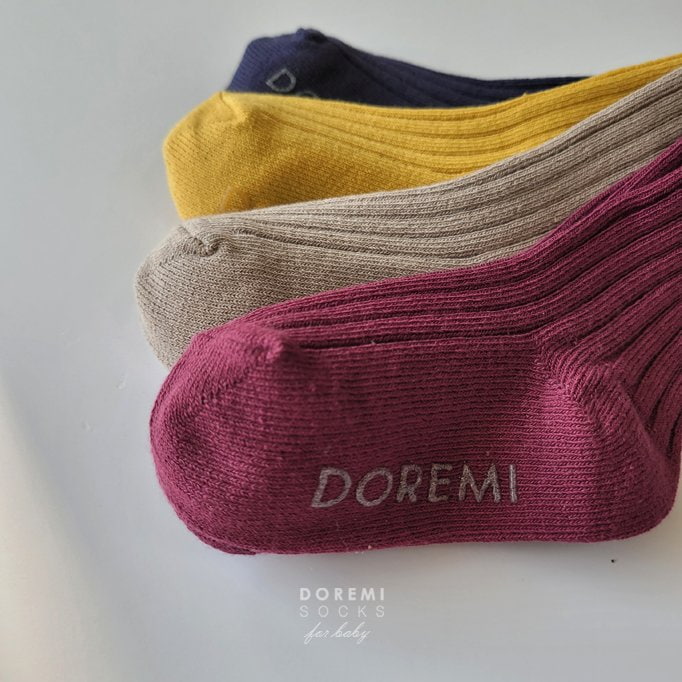 Doremi Socks - Korean Baby Fashion - #babylifestyle - Vin Chaud Rib Socks (Set of 4) - 4