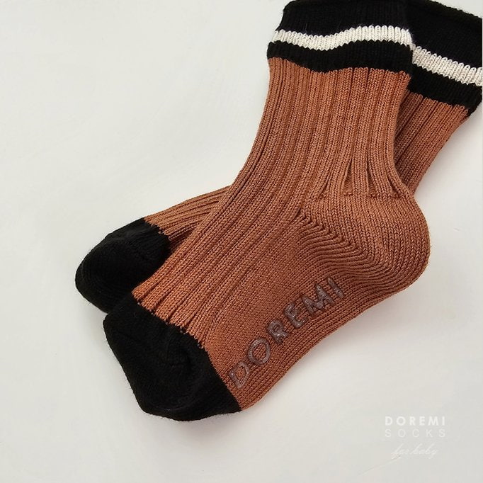 Doremi Socks - Korean Baby Fashion - #onlinebabyshop - Sand Thick Socks (set of 2) - 6