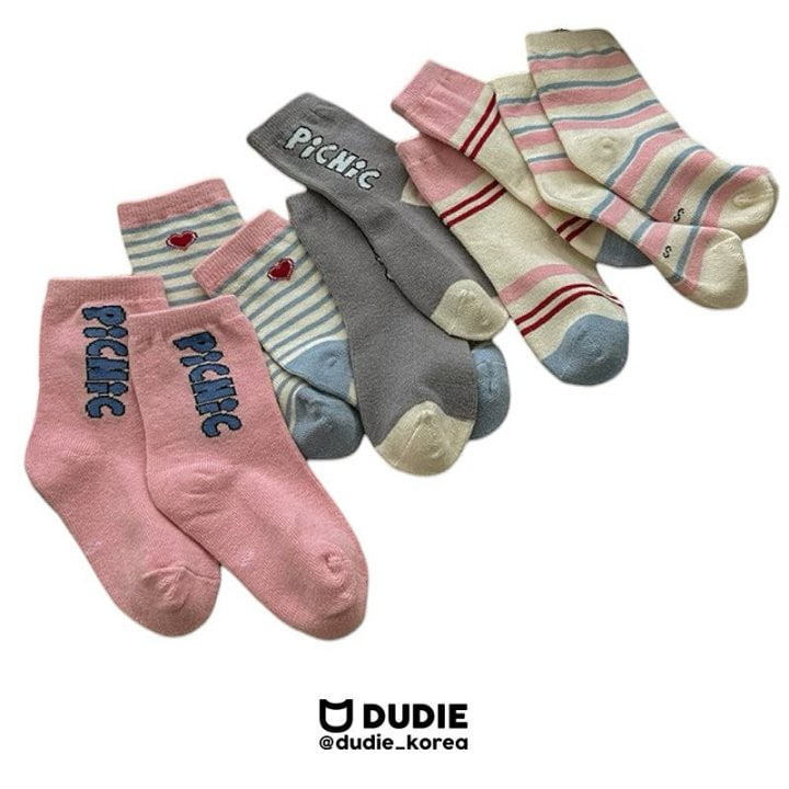 Dudie - Korean Children Fashion - #littlefashionista - Picnic Socks - 8