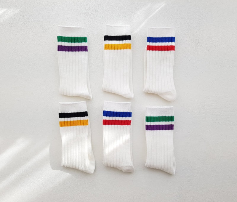 Dudie - Korean Children Fashion - #magicofchildhood - Two Line Socks - 6