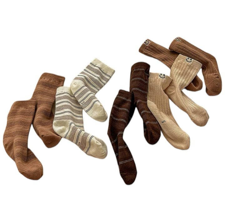 Dudie - Korean Children Fashion - #prettylittlegirls - Brown Miso Socks - 6