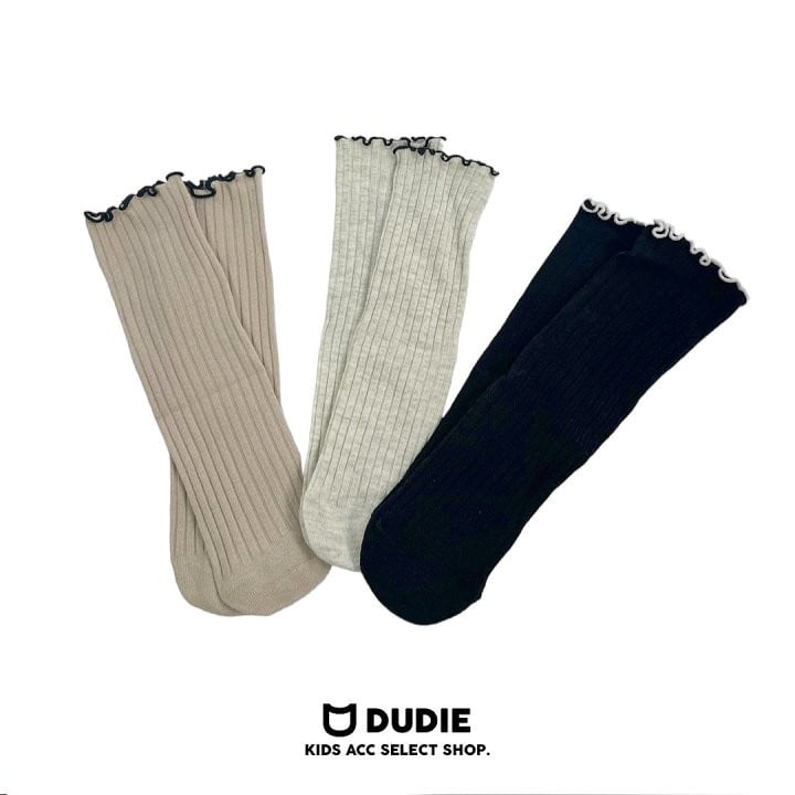 Dudie - Korean Children Fashion - #stylishchildhood - Shirring Half Socks - 5