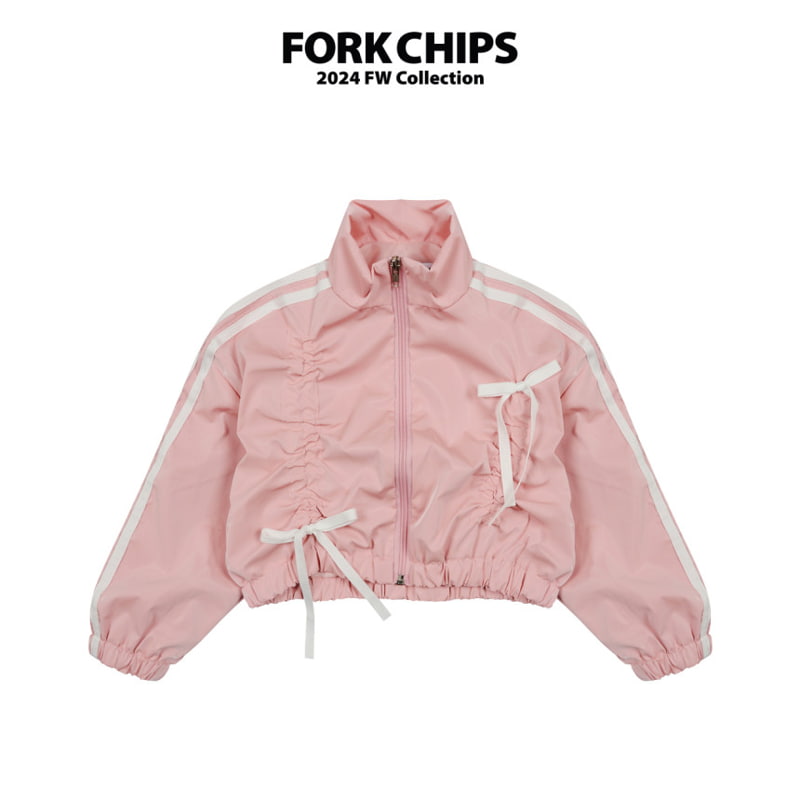 Fork Chips - Korean Children Fashion - #Kfashion4kids - Silky Tape Zip-up
