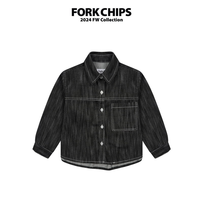 Fork Chips - Korean Children Fashion - #kidsshorts - Ov Stitch Shirt