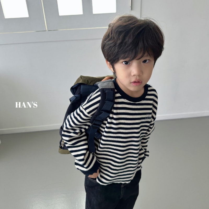 Han's - Korean Children Fashion - #fashionkids - Waffle Stripe Tee - 12