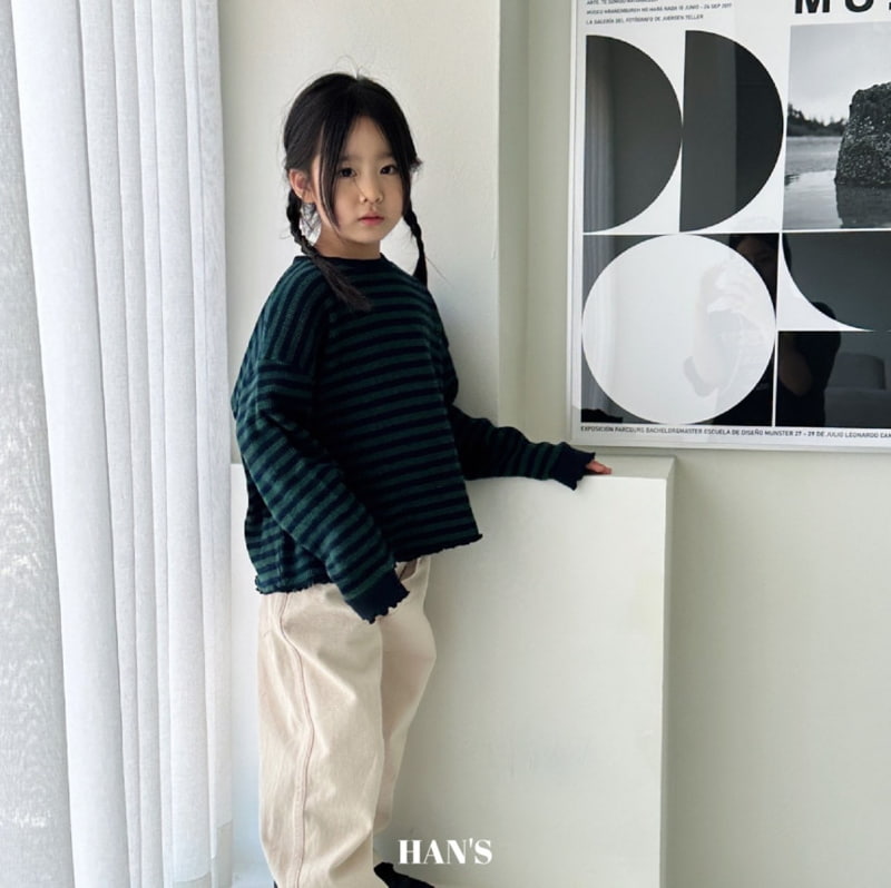 Han's - Korean Children Fashion - #littlefashionista - Waffle Stripe Tee - 3