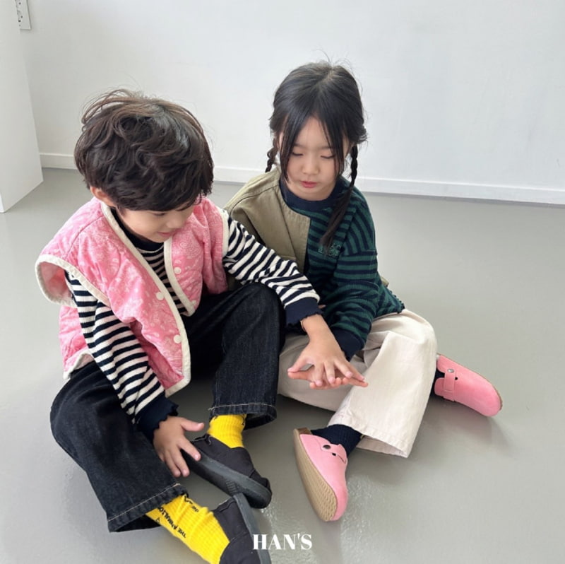 Han's - Korean Children Fashion - #prettylittlegirls - Waffle Stripe Tee - 6
