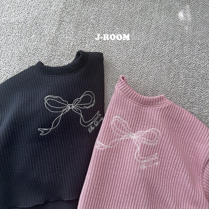 J-Room - Korean Children Fashion - #littlefashionista - Ribbon Rib Top Bottom Set - 4