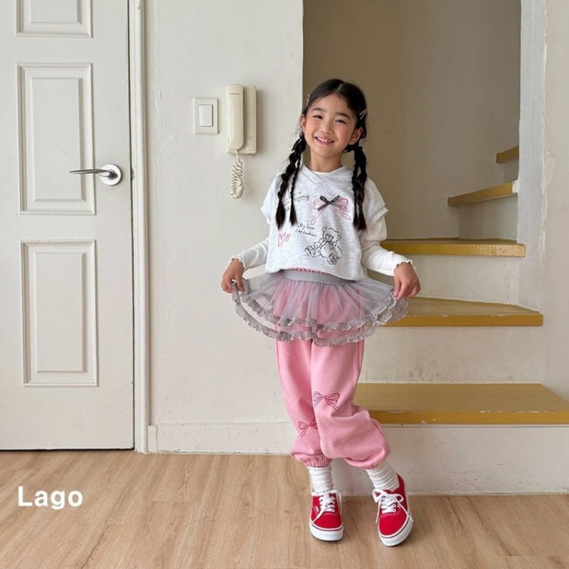 Lago - Korean Children Fashion - #stylishchildhood - Unbalance Ribbon Jogger Pants - 3