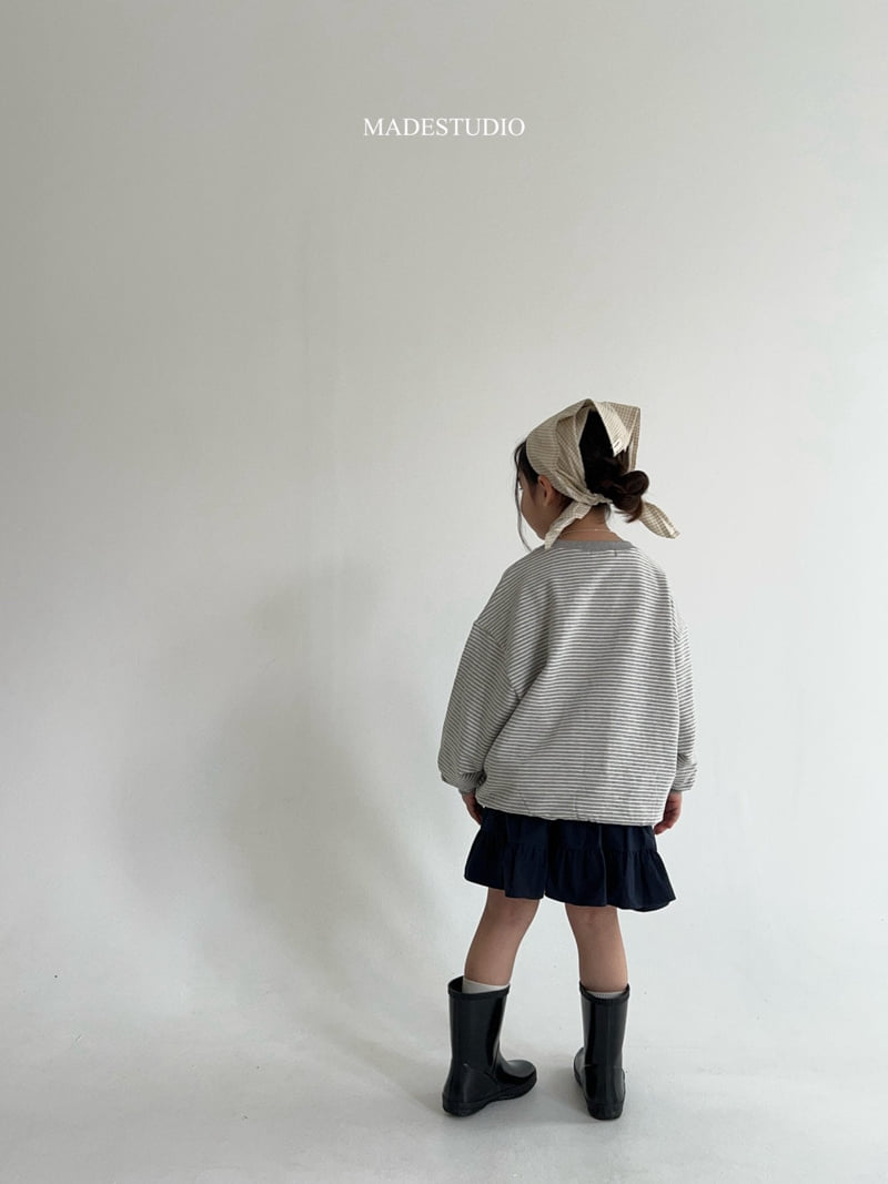 Made Studio - Korean Children Fashion - #discoveringself - V Neck Stripe Tee - 8