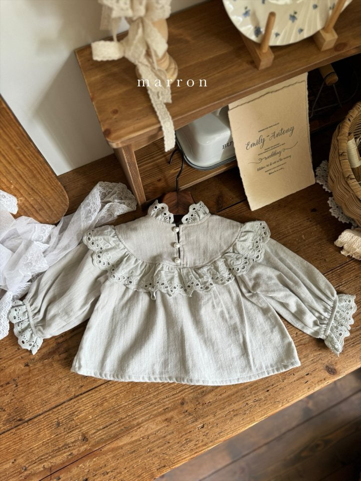Marron - Korean Children Fashion - #discoveringself - Lace Blouse - 2