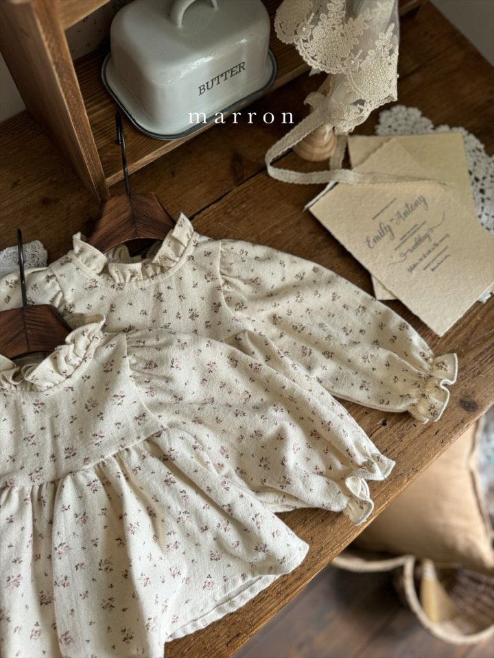 Marron - Korean Children Fashion - #kidsshorts - Small Flower Blouse - 7
