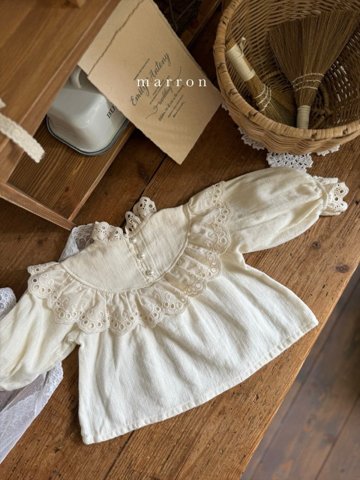 Marron - Korean Children Fashion - #magicofchildhood - Lace Blouse - 9