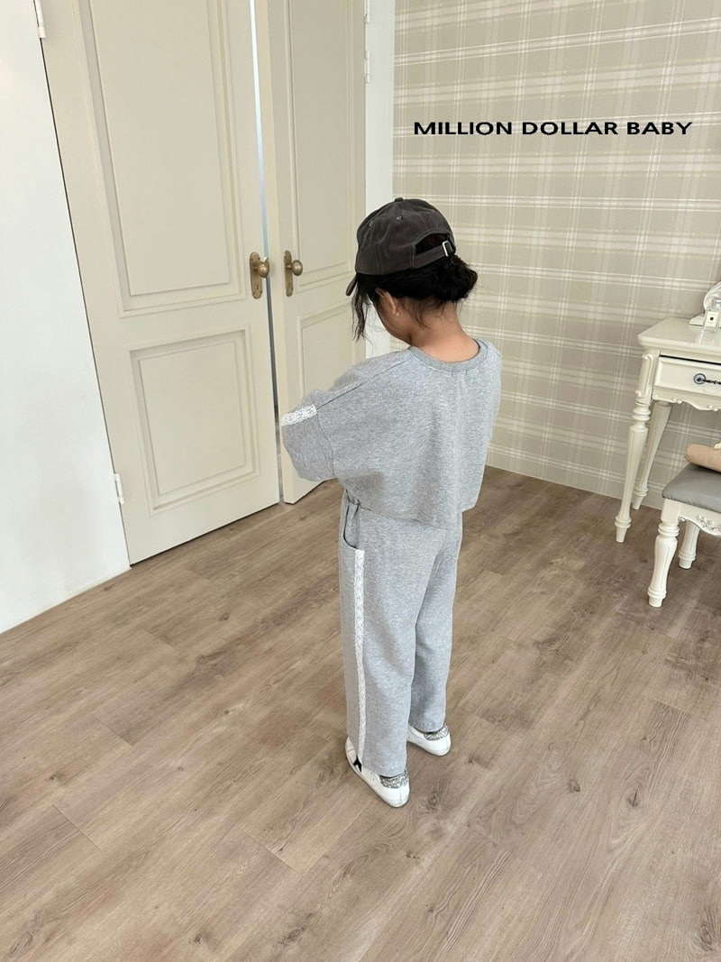 Million Dollar Baby - Korean Children Fashion - #designkidswear - Lace Line Tee - 4