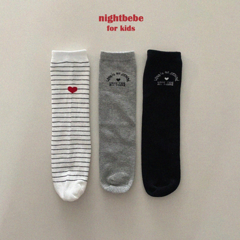 Night Bebe - Korean Children Fashion - #minifashionista - Love Knee Socks - 5