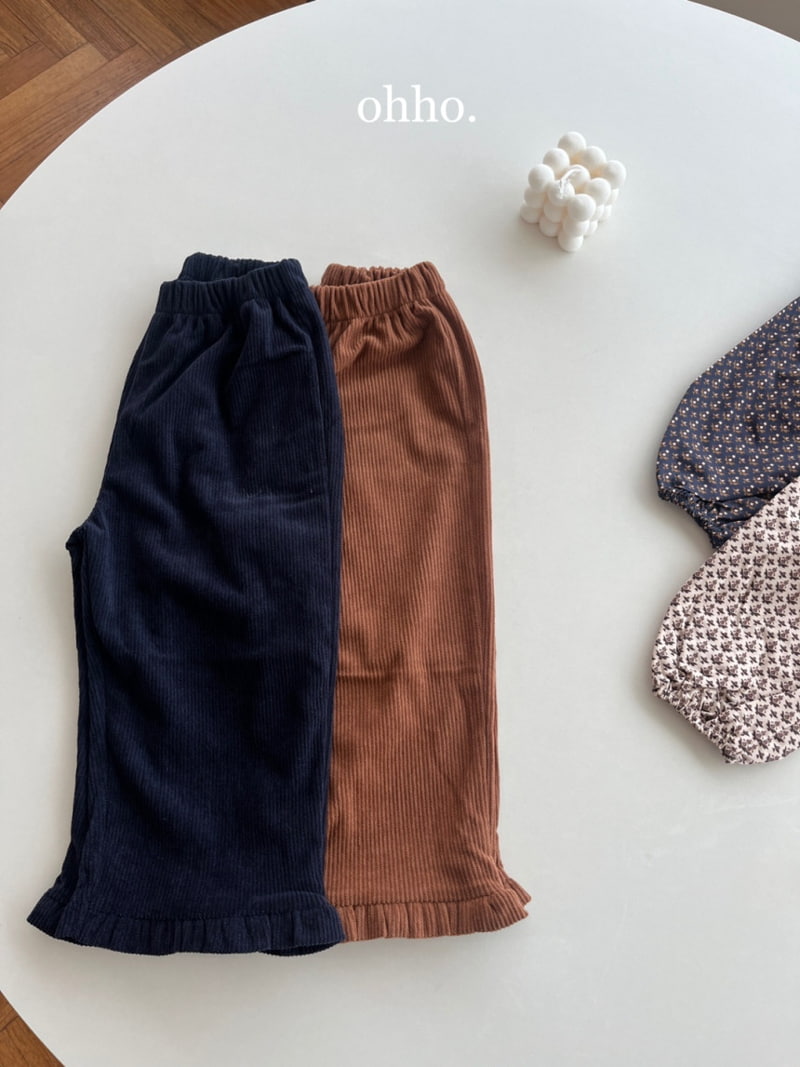 Ohho - Korean Children Fashion - #fashionkids - Soft Corduroy Frill Pants - 10