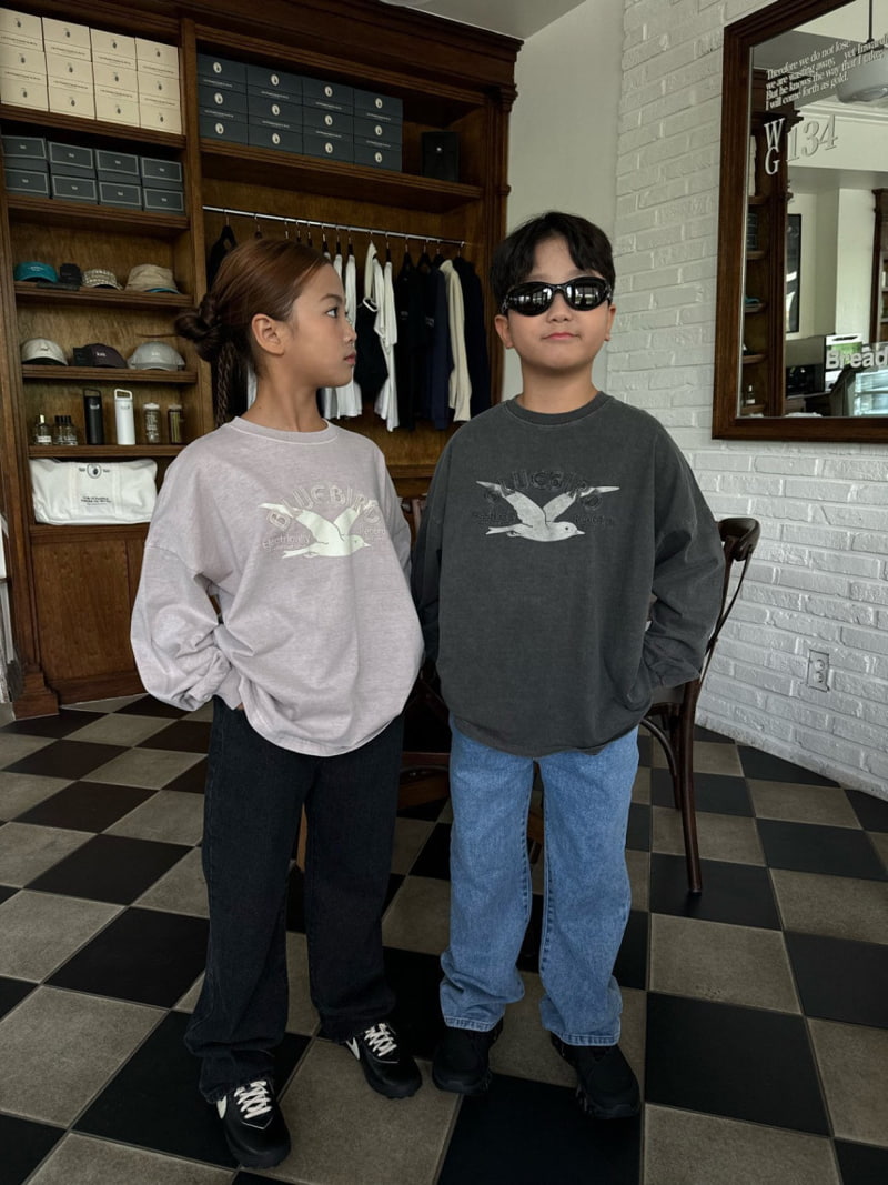 Our - Korean Children Fashion - #todddlerfashion - Graphic Blue Bird Tee